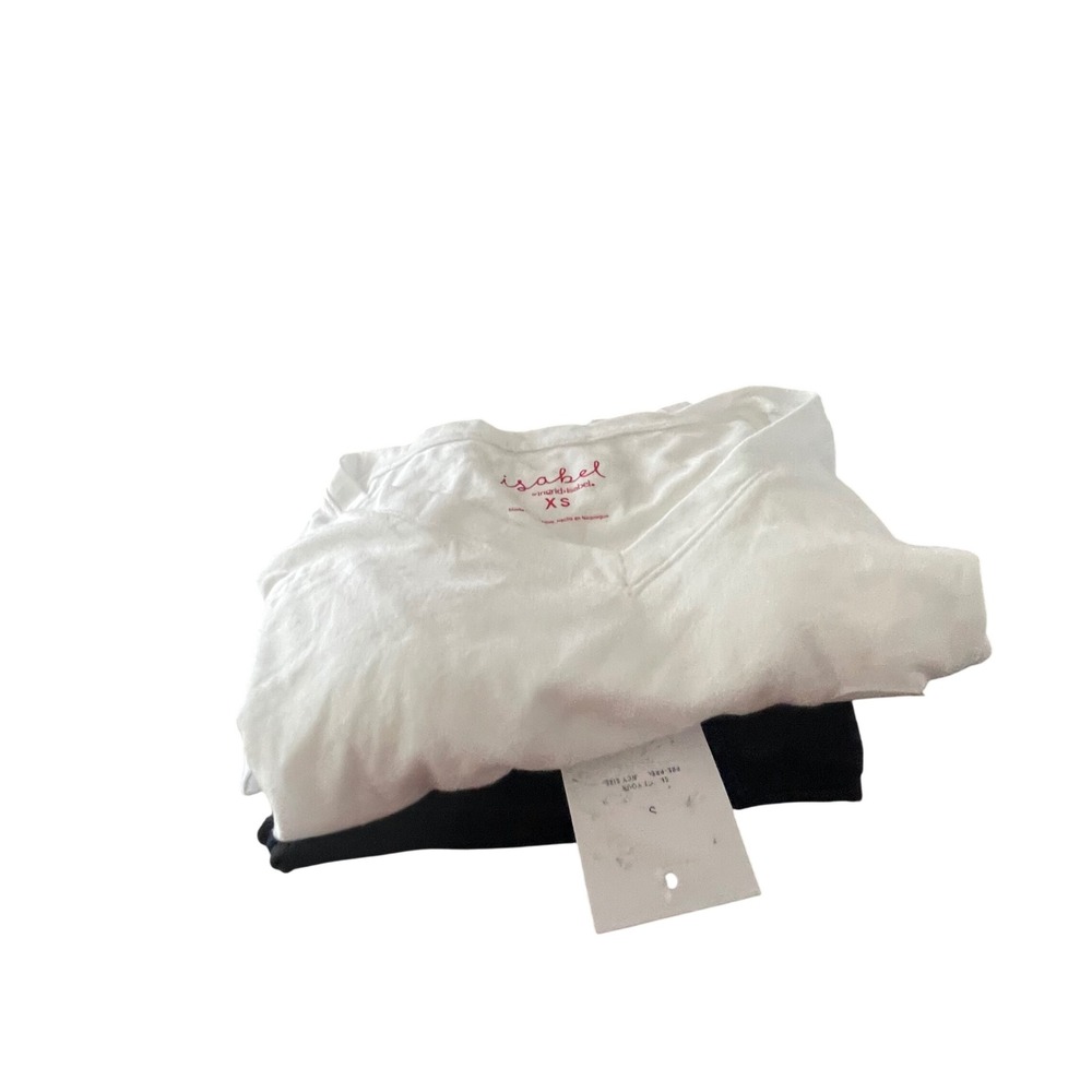 Isabel by Ingrid & Isabel Maternity Bundle White V-Neck Tee XS Black Leggings S